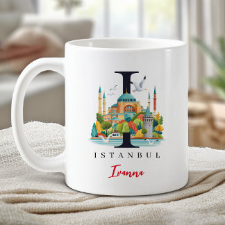 Istanbul Monogramm Buchstabe I Personalisiertes Ge Kaffeetasse