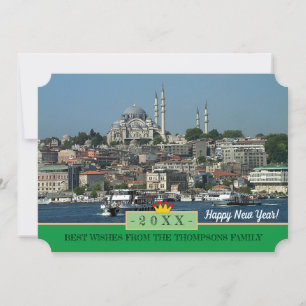 Istanbul Panorama & Happy Neues Jahr! Karte /20XX