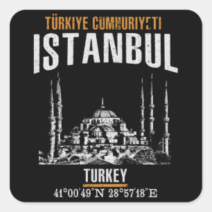 Istanbul Quadratischer Aufkleber