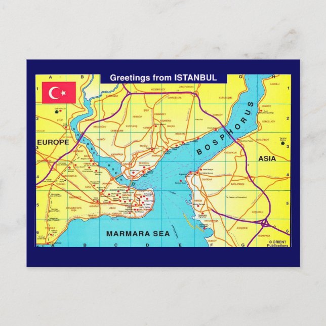 Istanbul Retro Grußkarte Postkarte (Vorderseite)