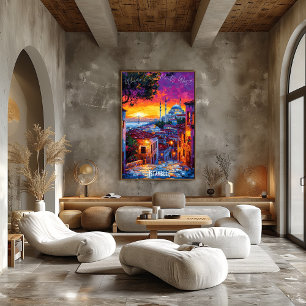 Istanbul Stadt-Skyline Poster – Lebendige türkisch