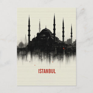 Istanbul Stadt Skyline Silhouette Postkarte