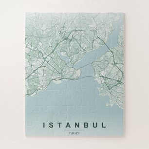Istanbul Stadt Türkei Karte Minimalistisches Desig Puzzle