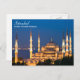 Istanbul - Sultan Ahmed Moschee am Abend Postkarte (Vorne/Hinten)