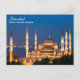 Istanbul - Sultan Ahmed Moschee am Abend Postkarte (Vorderseite)