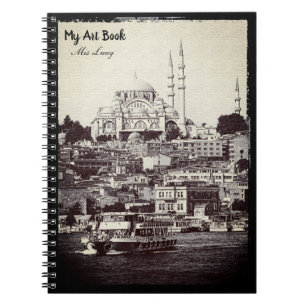 Istanbul, Sultan Ahmed Moschee, Türkei (Vintag) Notizblock