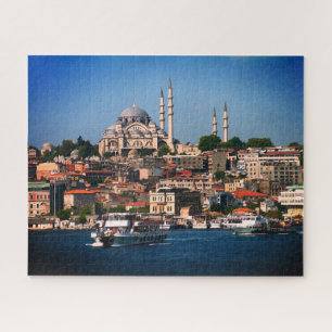 Istanbul, Sultan Ahmed Moscheen panorama, Türkei Puzzle