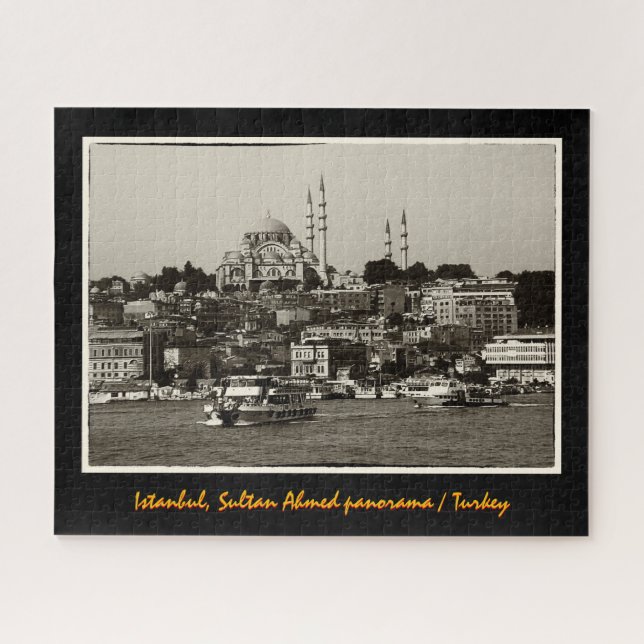 Istanbul, Sultan Ahmed panorama, Türkei Historisch Puzzle (Horizontal)