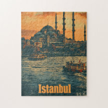 Istanbul Sunset: Vintage Postkarte