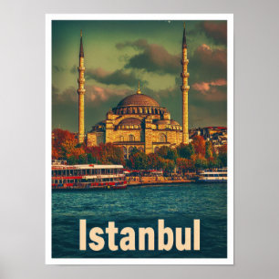 Istanbul Türkei Art Vintage Reise Poster