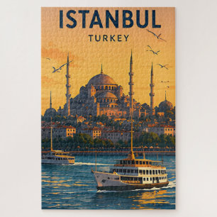 🕌 Istanbul Türkei Blaue Moschee und Bosporus-Blic Puzzle