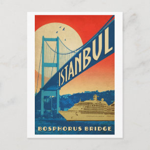 Istanbul, Türkei, Bosporus-Brücke, Touristenkreuzf Postkarte