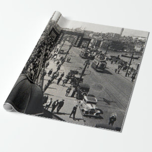 ISTANBUL, TÜRKEI - CIRCA 1900er : Vintager Stadtsk Geschenkpapier