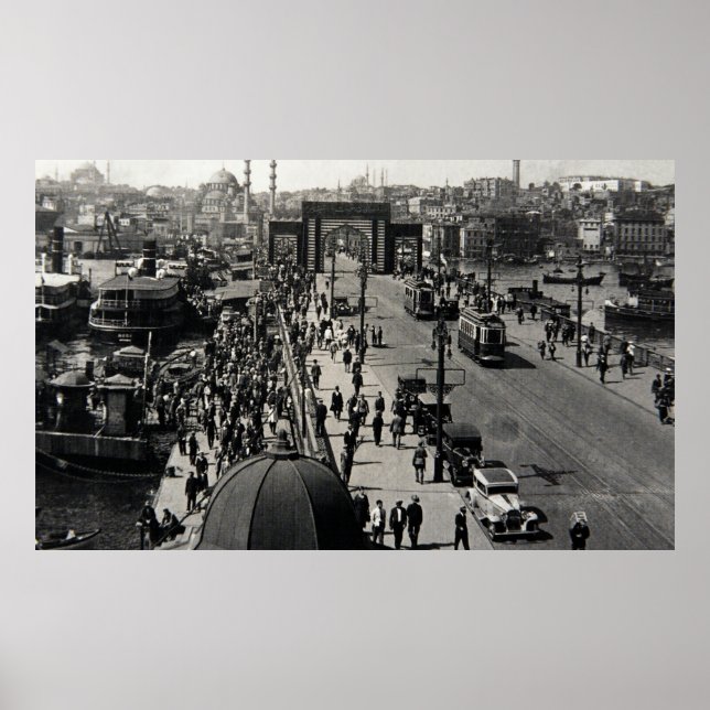 ISTANBUL, TÜRKEI - CIRCA 1900er : Vintager Stadtsk Poster (Vorne)