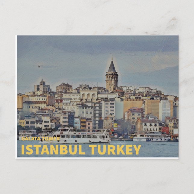 Istanbul Türkei | Galata Tower Postkarte (Vorderseite)