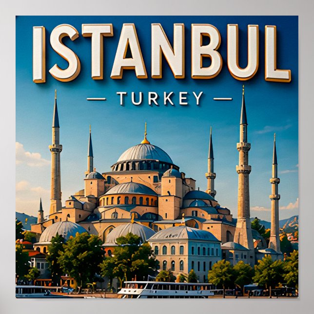 Istanbul Türkei Hagia Sophia Bosporus Kulturell  Poster (Vorne)