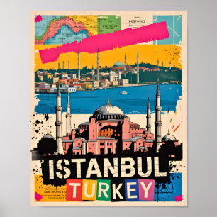 Istanbul Türkei Hagia Sophia Retro Pop Art Reise Poster