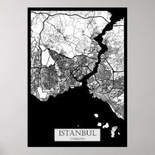 Istanbul Türkei Karte Poster