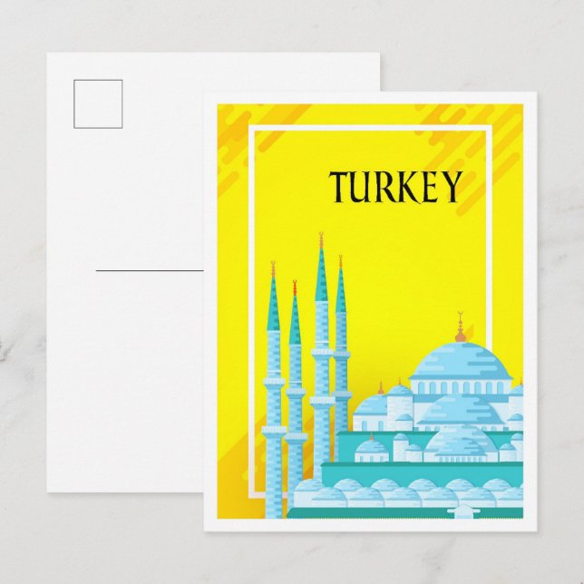 Istanbul Türkei Kunst-Reise-Illustration Postkarte (Vorne/Hinten)