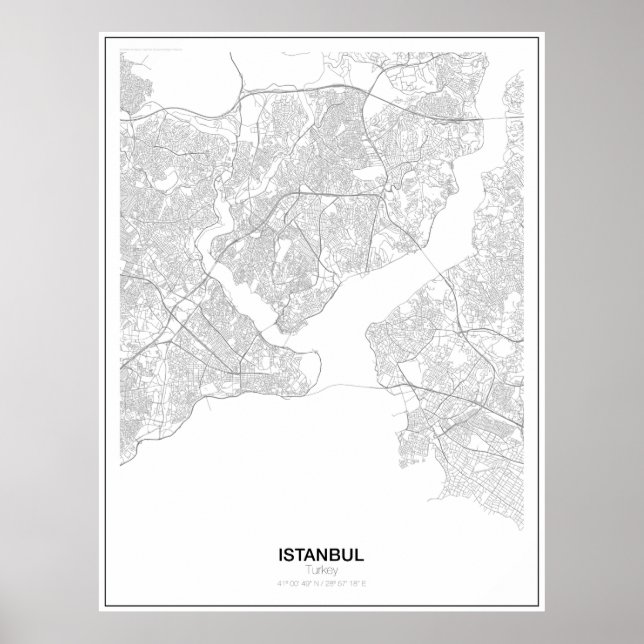 Istanbul, Türkei Minimalistisch Map Poster (Art. 2 (Vorne)