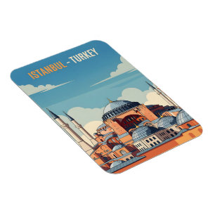 Istanbul Türkei mit Hagia Sophia und Minaretten Magnet