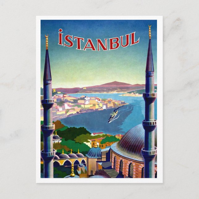 Istanbul, Türkei, Panoramablick auf die Küste Postkarte (Vorderseite)