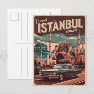 Istanbul Türkei Reise Vintage Souvenirs Geschenke Postkarte
