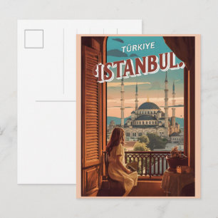 Istanbul Türkei Reise Vintage Souvenirs Geschenke Postkarte