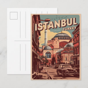 Istanbul Türkei Reise Vintage Souvenirs Geschenke Postkarte
