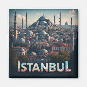 Istanbul Türkei Reise Wahrzeichen Illustration Magnet