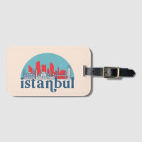 Istanbul Türkei Retro City Skyline Stadtbild Kunst