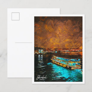 Istanbul Türkei Schönes Ölbild Stadt Postkarte
