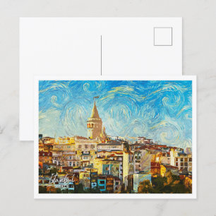 Istanbul Türkei Schönes Ölbild Stadtlandschaft Postkarte