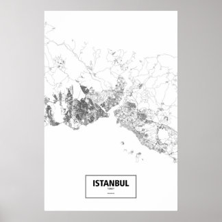 Istanbul, Türkei (schwarz auf weiß) Poster