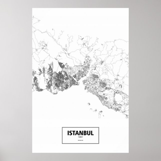 Istanbul, Türkei (schwarz auf weiß) Poster (Vorne)