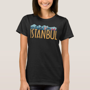 Istanbul Türkei Skyline Silhouette Kontur Sk T-Shirt