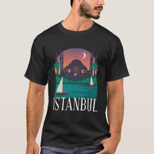 Istanbul Türkei Stadt Skyline Silhouette Umriss Sk T-Shirt