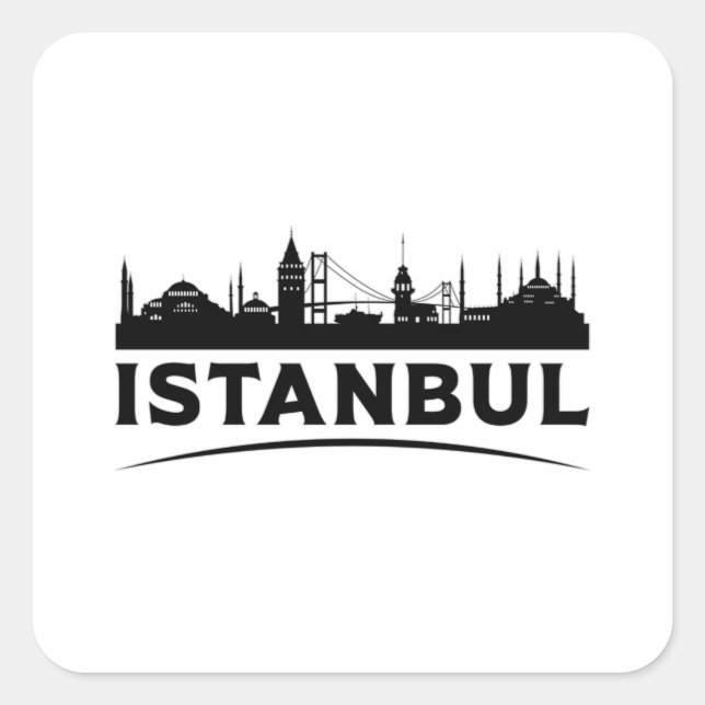 Istanbul Türkei Stadtbild Skyline Geschenkidee Quadratischer Aufkleber (Vorderseite)