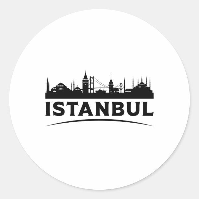 Istanbul Türkei Stadtbild Skyline Geschenkidee Runder Aufkleber (Vorderseite)