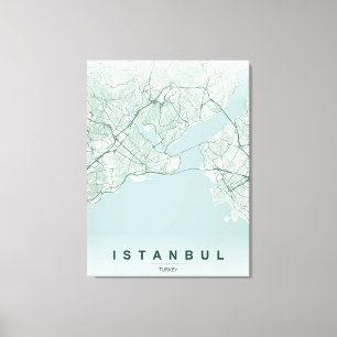 Istanbul Türkei Stadtplan Minimales Design Leinwanddruck