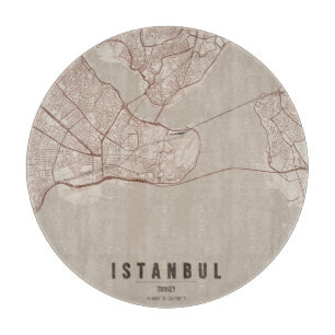 Istanbul Türkei Stadtplan Minimales Design Schneidebrett