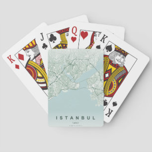 Istanbul Türkei Stadtplan Minimales Design Spielkarten