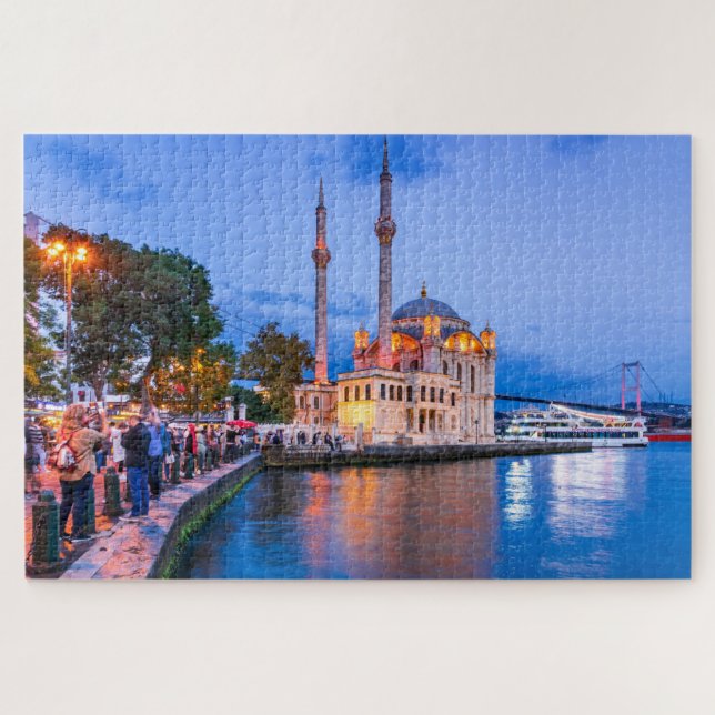 Istanbul, Türkei und Barockmoschee von Ortakoy Puzzle (Horizontal)
