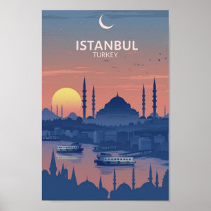 Istanbul Türkei Vintag Bekannter Reiseort Poster