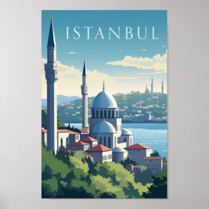 Istanbul Türkei Vintag Bekannter Reiseort Poster
