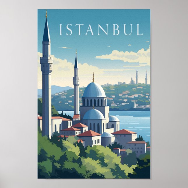 Istanbul Türkei Vintag Bekannter Reiseort Poster (Vorne)