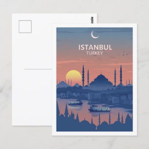Istanbul Türkei Vintag Bekannter Reiseort Postkarte