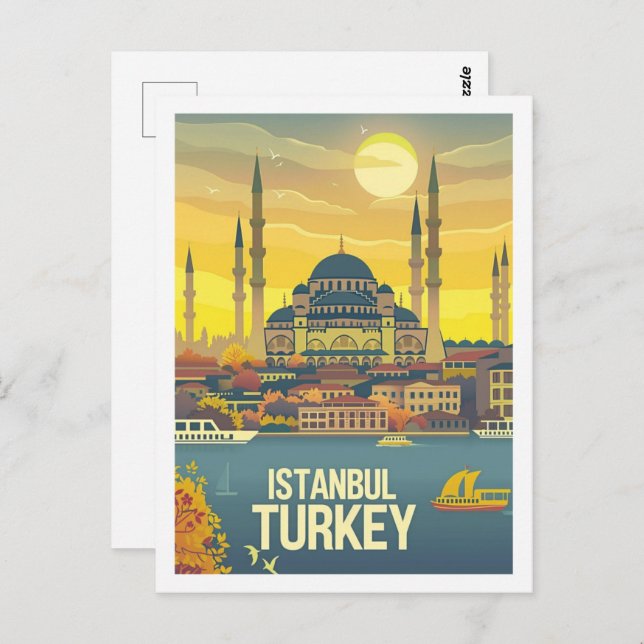 Istanbul Türkei Vintag Bekannter Reiseort Postkarte (Vorne/Hinten)