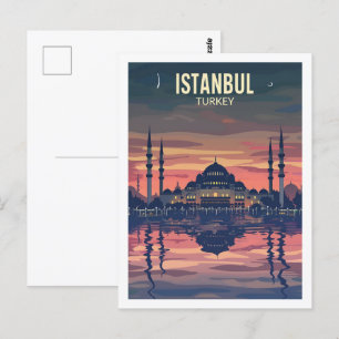 Istanbul Türkei Vintag Bekannter Reiseort Postkarte