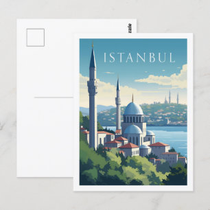 Istanbul Türkei Vintage Berühmter Reiseort Postkarte
